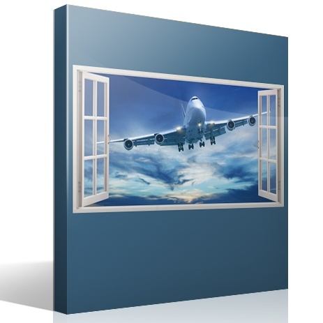 Wall Stickers: Commercial airplane flying