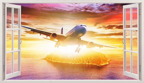 Wall Stickers: Commercial aircraft in the Caribbean 0
