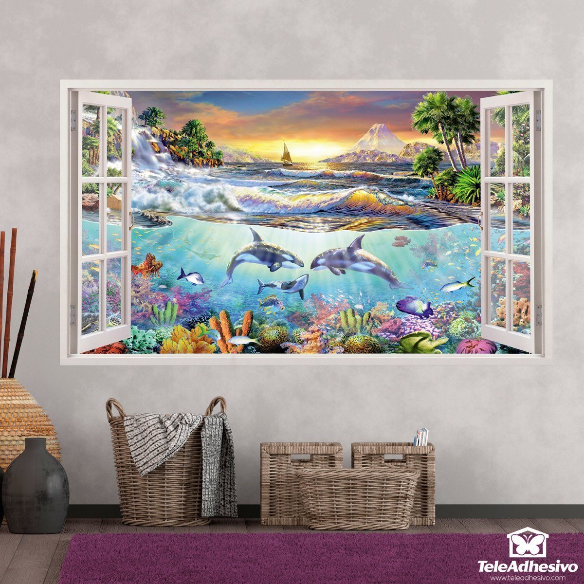 Wall Stickers: Panoramic Sea bottom