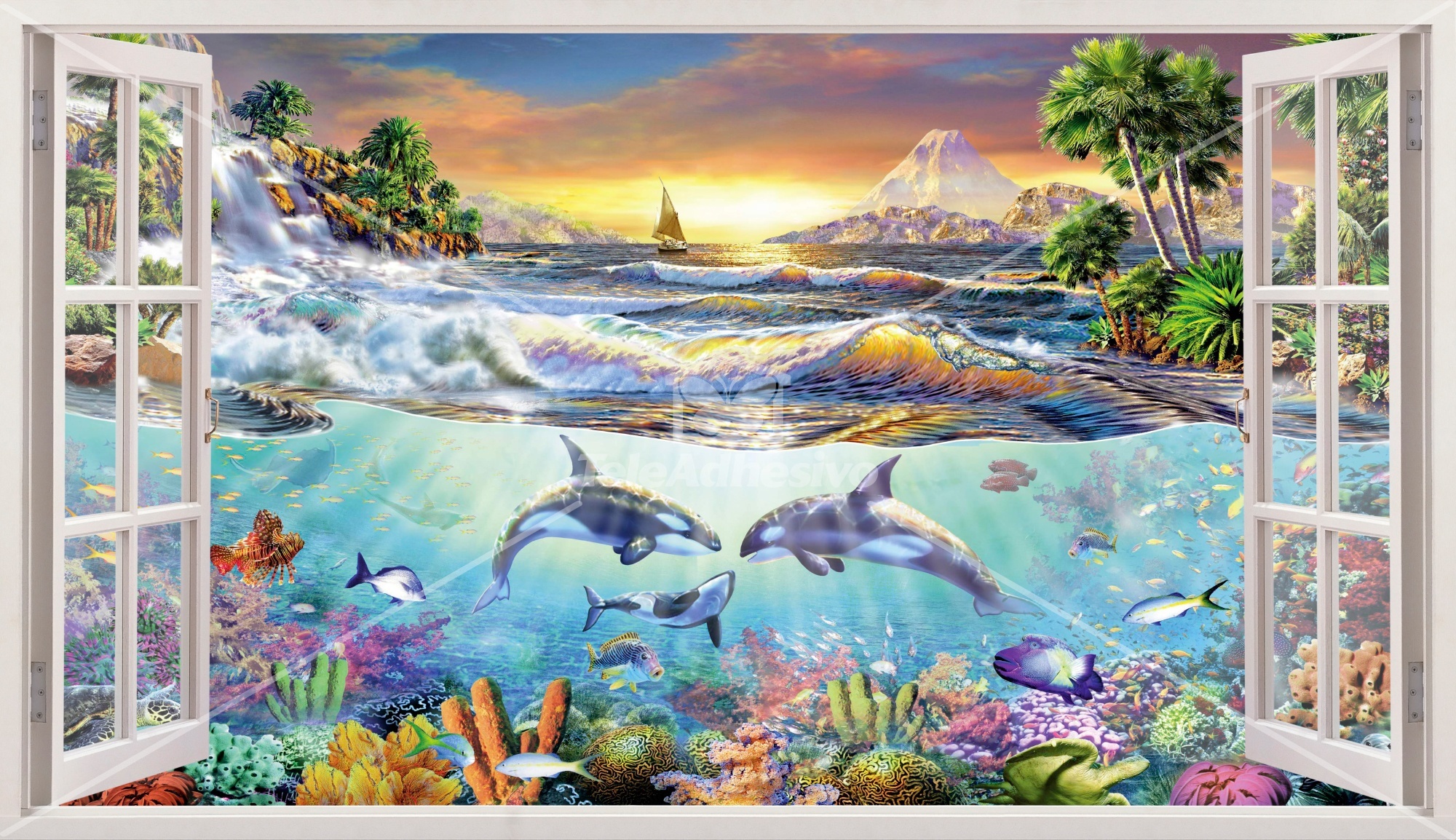 Wall Stickers: Panoramic Sea bottom