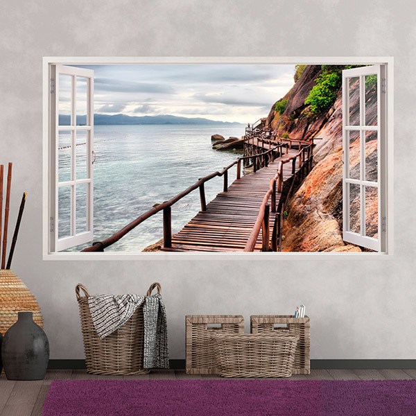 Wall Stickers: Panoramic walkway on the sea