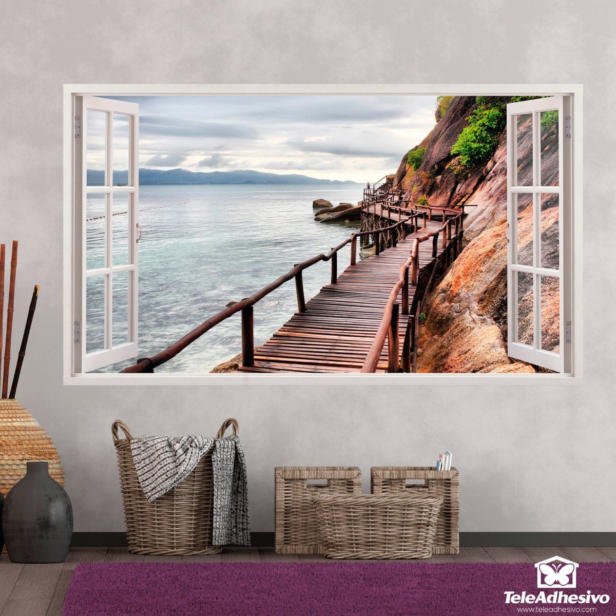 Wall Stickers: Panoramic walkway on the sea