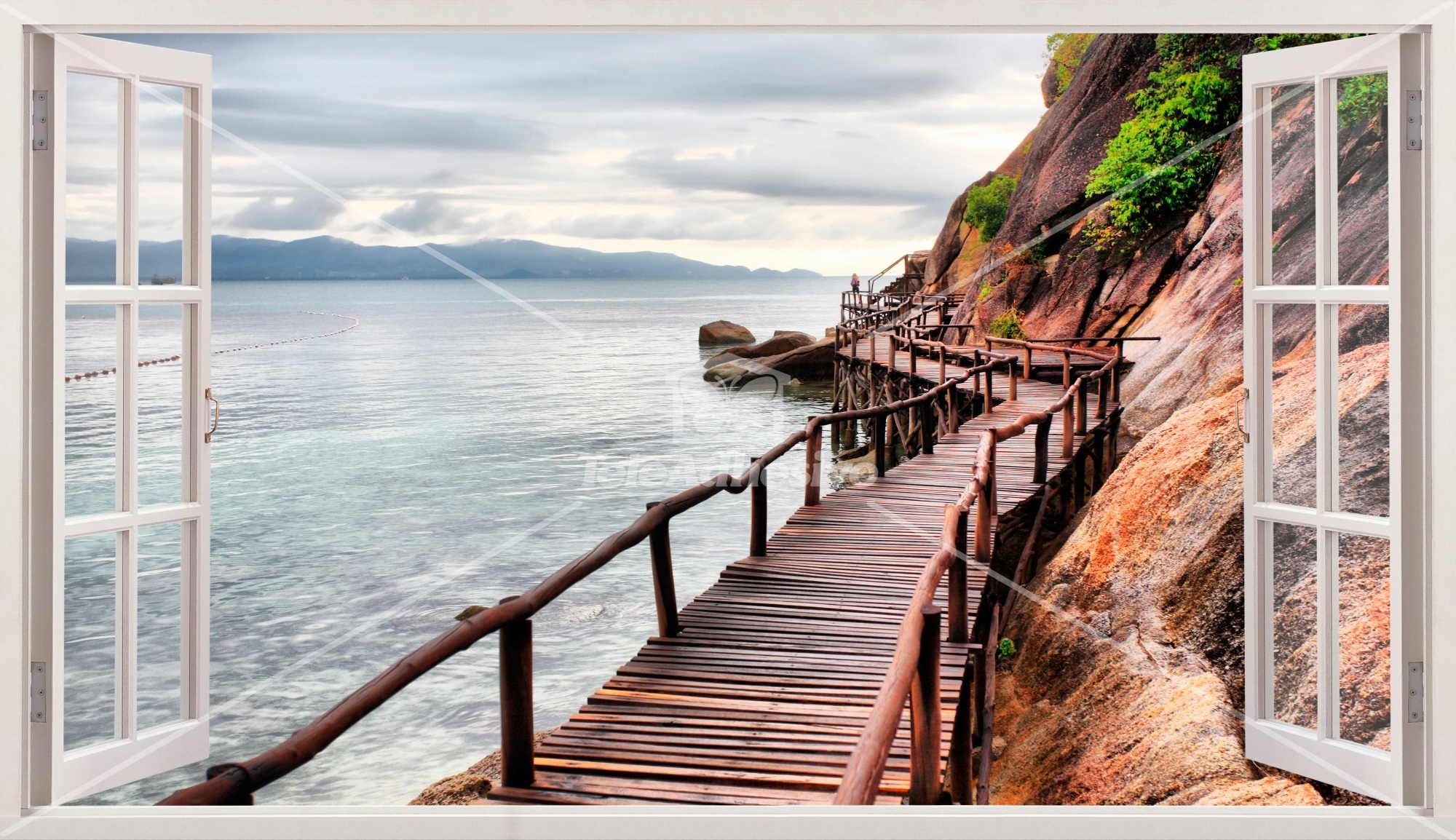 Wall Stickers: Panoramic walkway on the sea