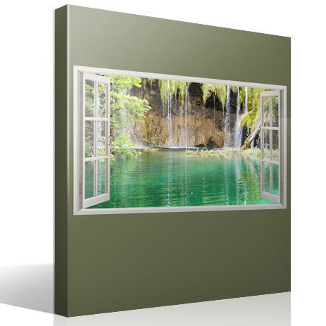 Wall Stickers: Panoramic Lake and waterfall