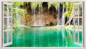 Wall Stickers: Panoramic Lake and waterfall 5