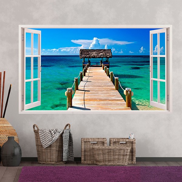 Wall Stickers: Panorama gateway to the sea in Bahamas