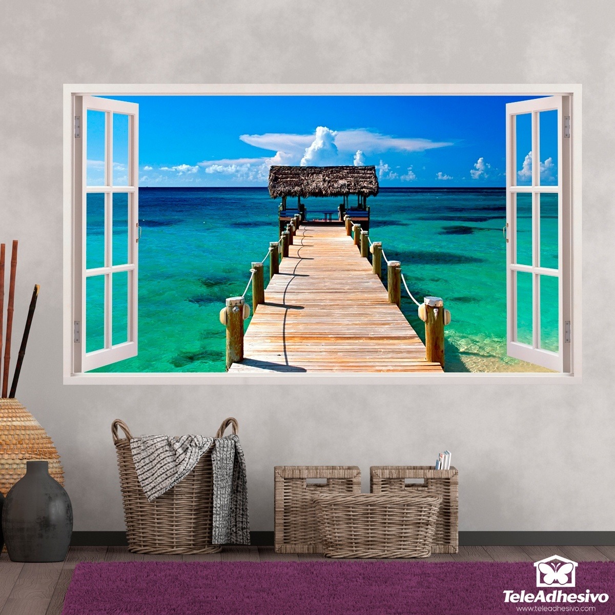 Wall Stickers: Panorama gateway to the sea in Bahamas