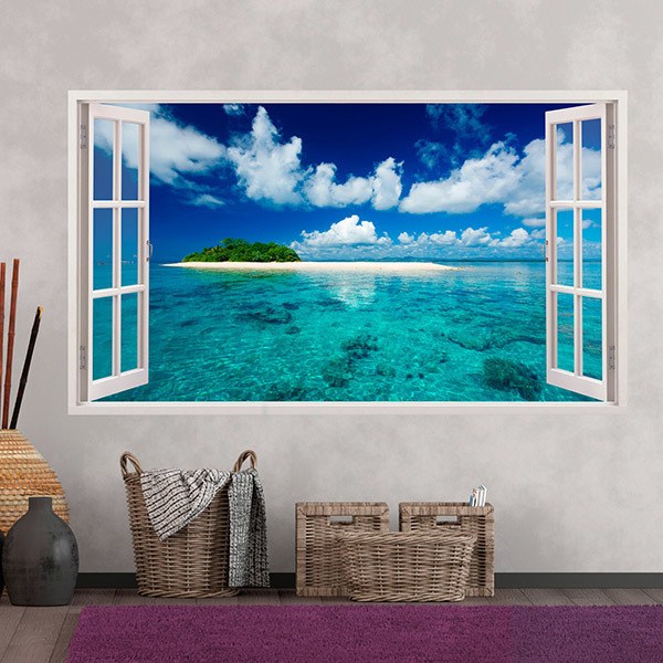 Wall Stickers: Panorama sea and island in the Caribbean