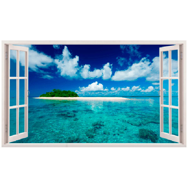 Wall Stickers: Panorama sea and island in the Caribbean