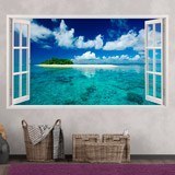 Wall Stickers: Panorama sea and island in the Caribbean 3