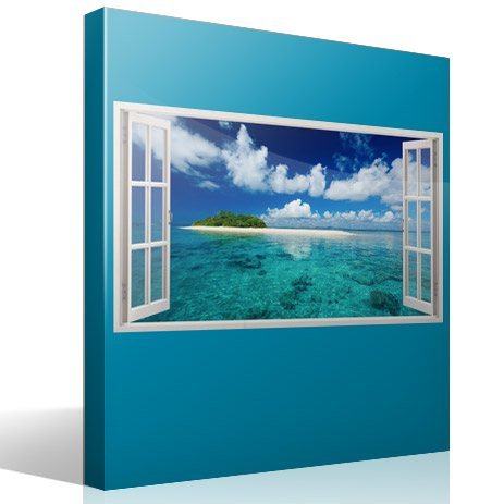 Wall Stickers: Panorama sea and island in the Caribbean