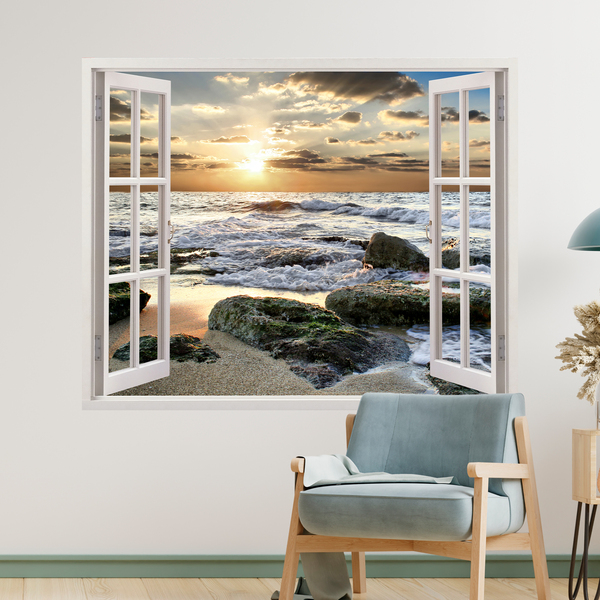 Rocky Beach Sunset Window 2