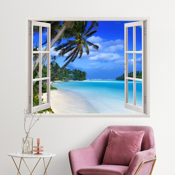 Tropical Beach Window 0
