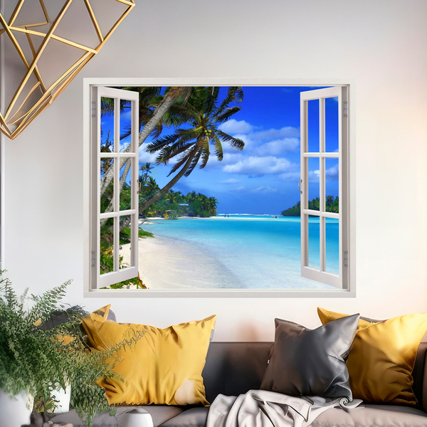 Tropical Beach Window 3