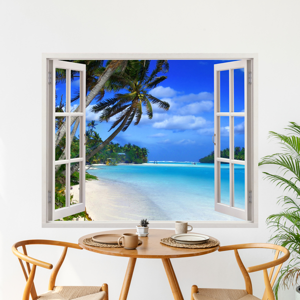 Tropical Beach Window 4