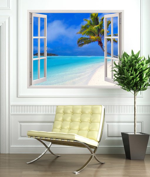 Wall Stickers: Crystal clear water beach