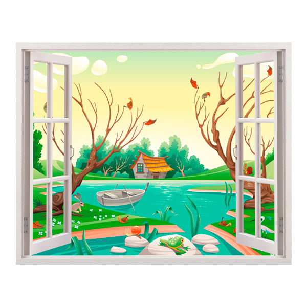 Stickers for Kids: Window Lake of the forest