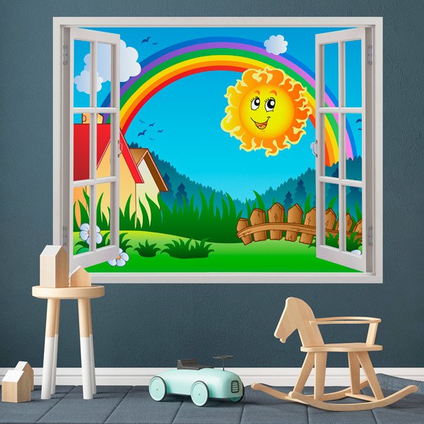 Stickers for Kids: Children's sun and rainbow window