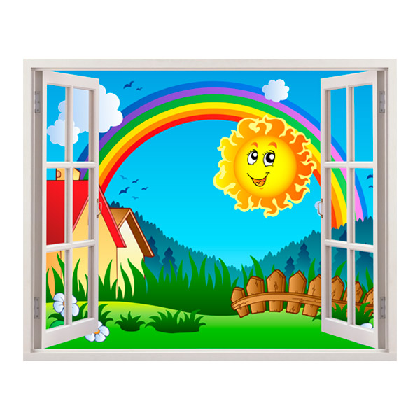 Stickers for Kids: Children's sun and rainbow window