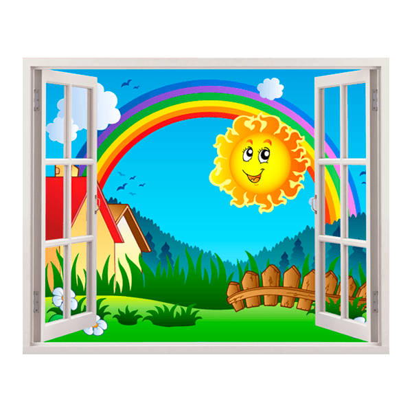 Stickers for Kids: Children's sun and rainbow window