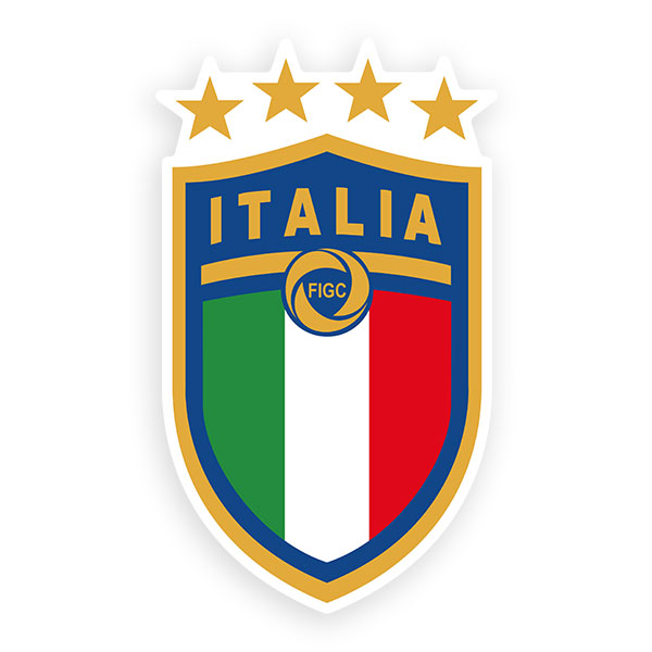 Car & Motorbike Stickers: Italy Football Coat of Arms White