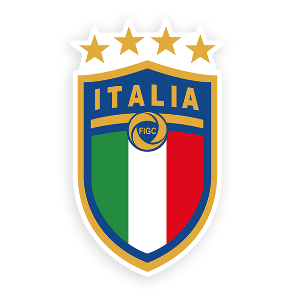 Car & Motorbike Stickers: Italy Football Coat of Arms White 0
