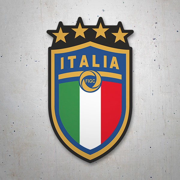 Car & Motorbike Stickers: Italy Football Coat of Arms Black