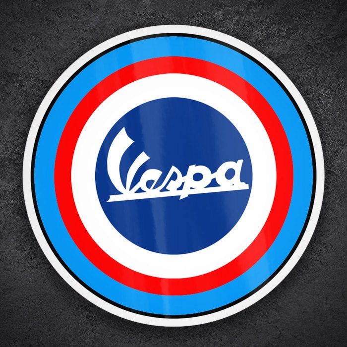 Car & Motorbike Stickers: Vespa Mod Emblem Retro Style