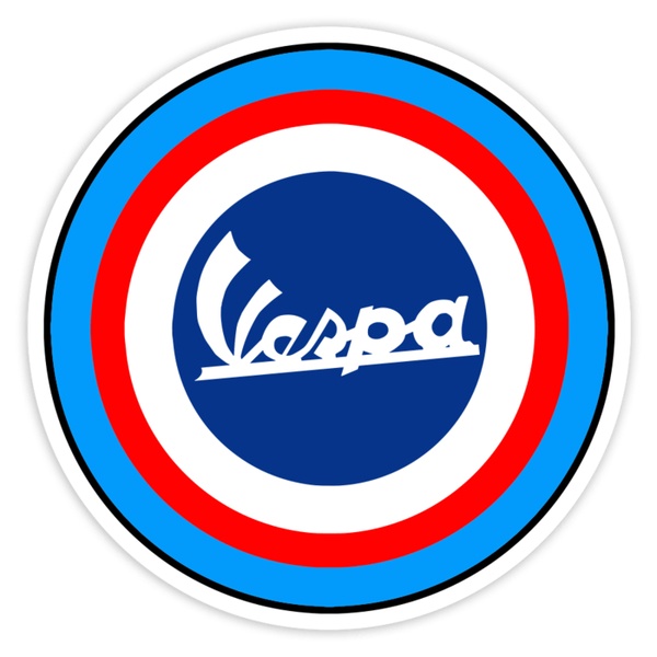 Car & Motorbike Stickers: Vespa Mod Emblem Retro Style