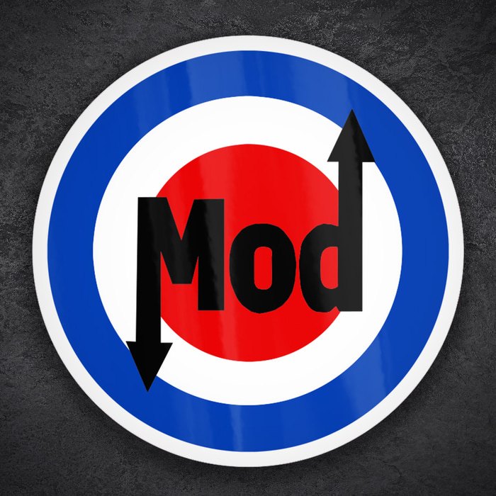 Car & Motorbike Stickers: Mod Emblem with Arrows Retro Style