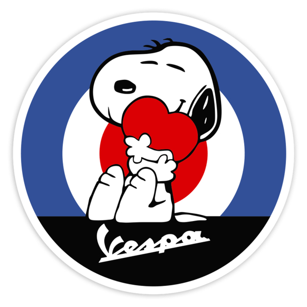 Car & Motorbike Stickers: Snoopy Mod with Vespa and Heart