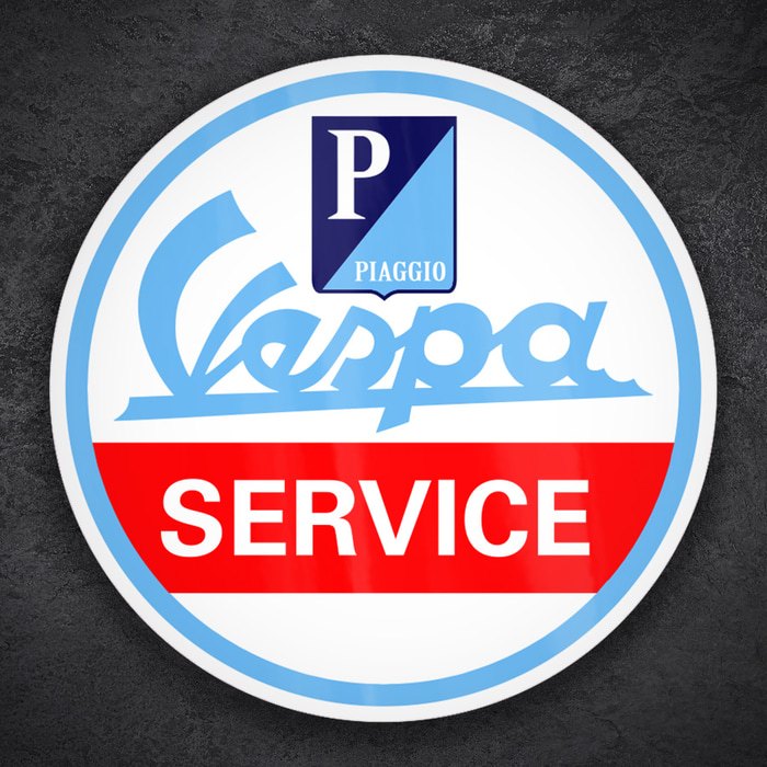 Car & Motorbike Stickers: Classic Vespa Service Emblem
