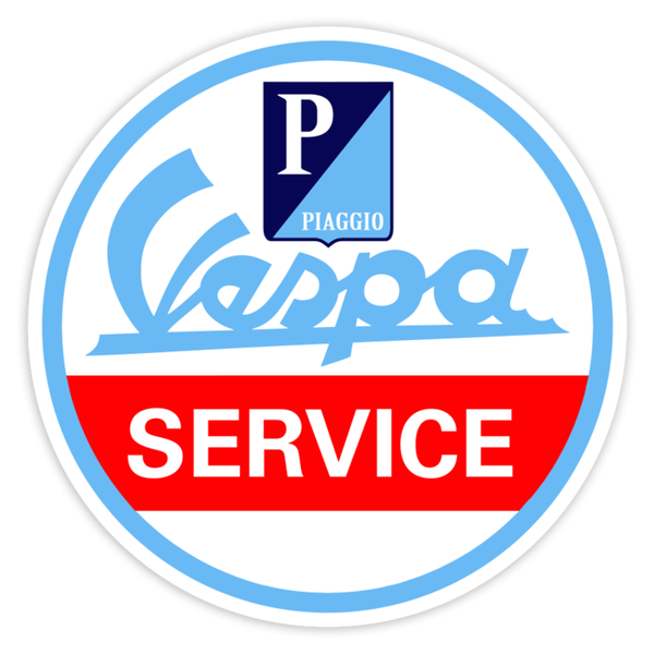 Car & Motorbike Stickers: Classic Vespa Service Emblem