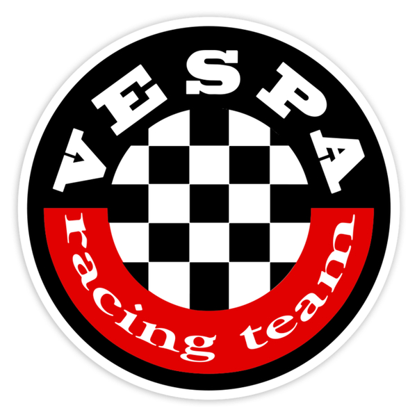 Car & Motorbike Stickers: Vespa Racing Team Checkered Emblem