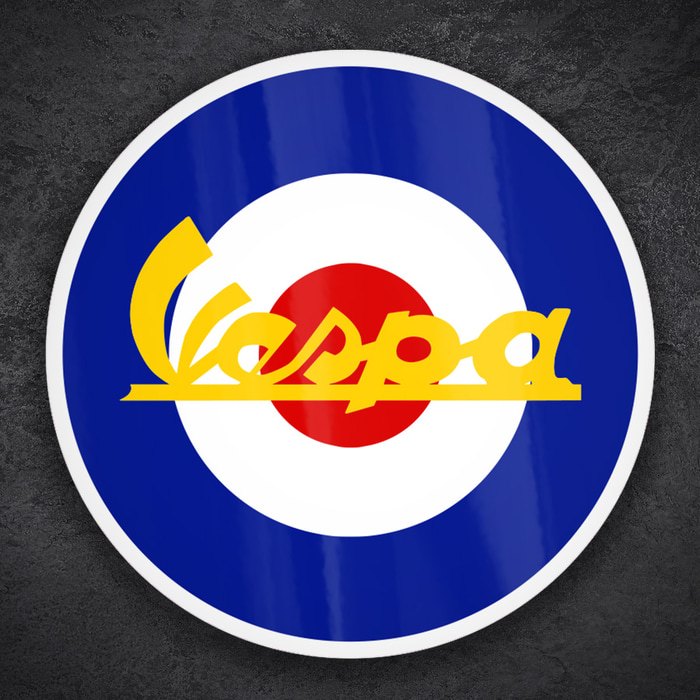 Car & Motorbike Stickers: Vespa Mods RAF Yellow Emblem