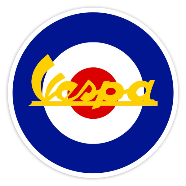 Car & Motorbike Stickers: Vespa Mods RAF Yellow Emblem