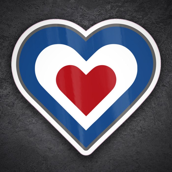 Car & Motorbike Stickers: Mods RAF Heart Retro Style