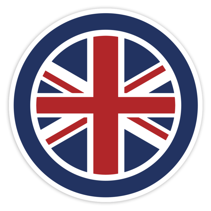 Car & Motorbike Stickers: Union Jack in Mods RAF Emblem