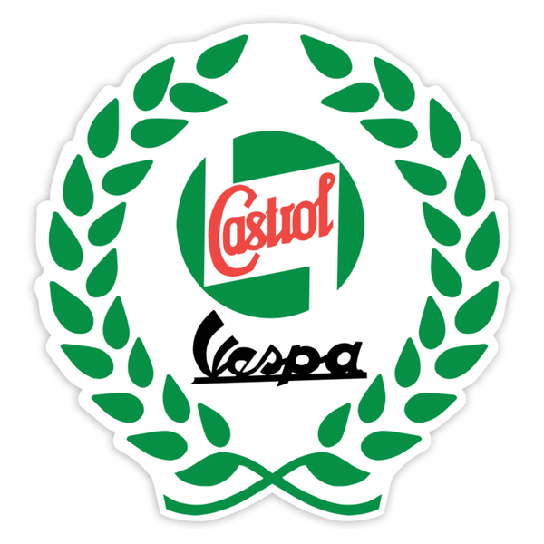 Car & Motorbike Stickers: Castrol Vespa with Laurel Wreath