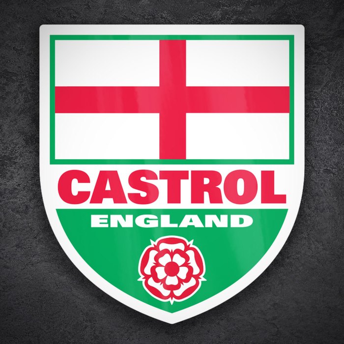 Car & Motorbike Stickers: Castrol England Shield with Tudor Rose