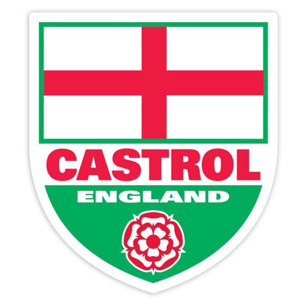 Car & Motorbike Stickers: Castrol England Shield with Tudor Rose