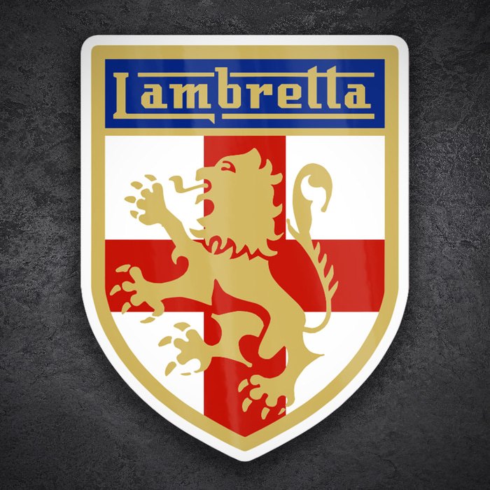 Car & Motorbike Stickers: Lambretta Golden Lion and St. Georges Cross