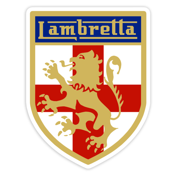 Car & Motorbike Stickers: Lambretta Golden Lion and St. Georges Cross