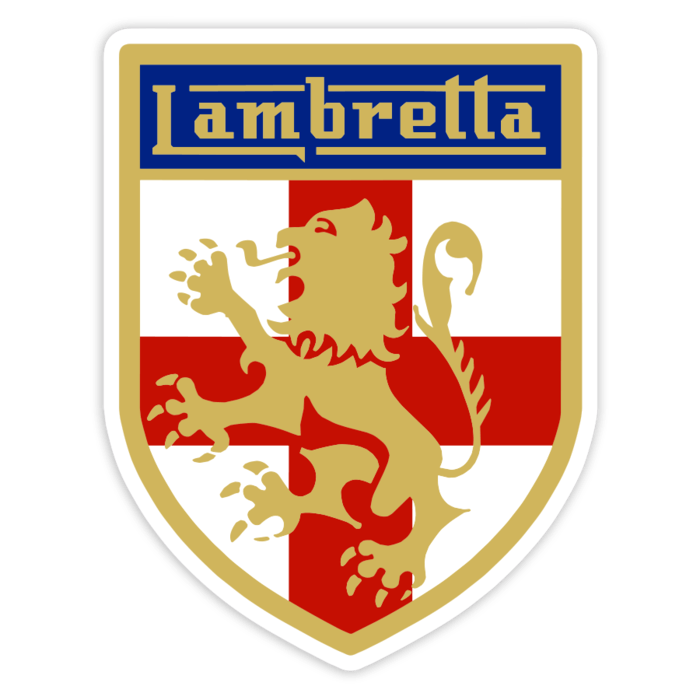 Car & Motorbike Stickers: Lambretta Golden Lion and St. Georges Cross