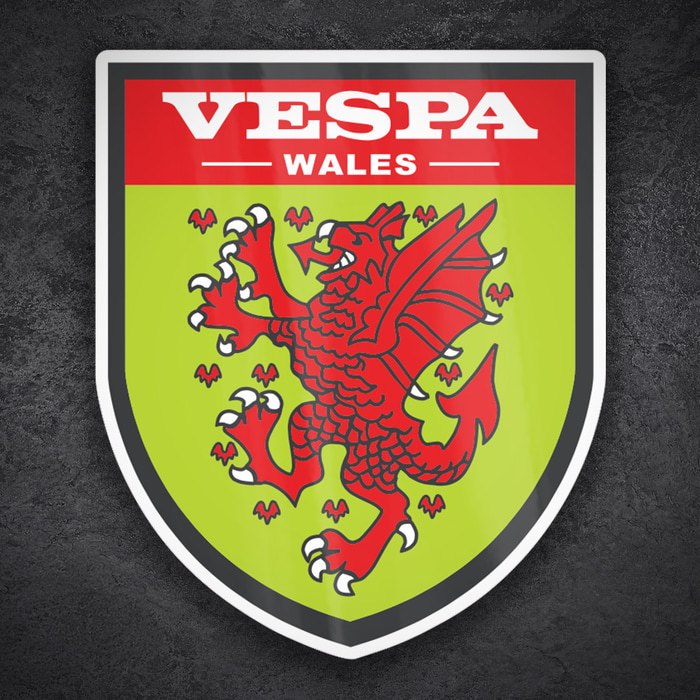 Car & Motorbike Stickers: Vespa Welsh Red Dragon