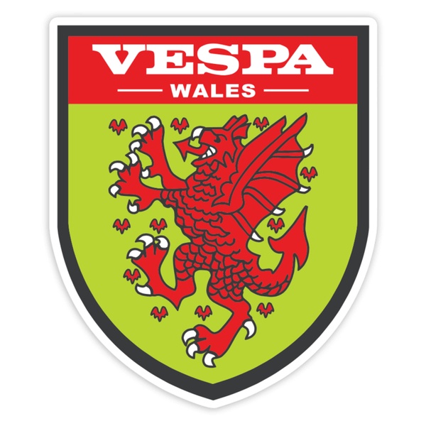 Car & Motorbike Stickers: Vespa Welsh Red Dragon