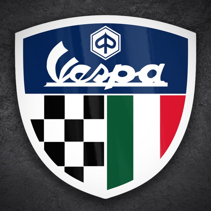 Car & Motorbike Stickers: Vespa Italy Racing Emblem