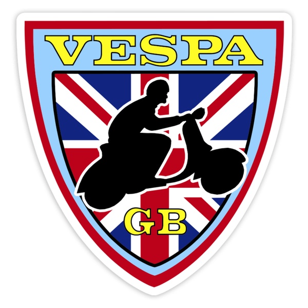 Car & Motorbike Stickers: Vespa GB badge Union Jack