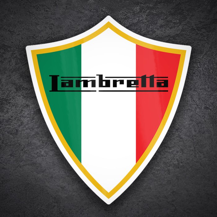 Car & Motorbike Stickers: Lambretta badge Italy flag