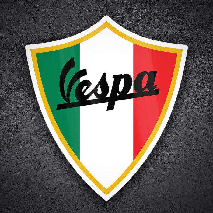 Car & Motorbike Stickers: Vespa badge Italy flag